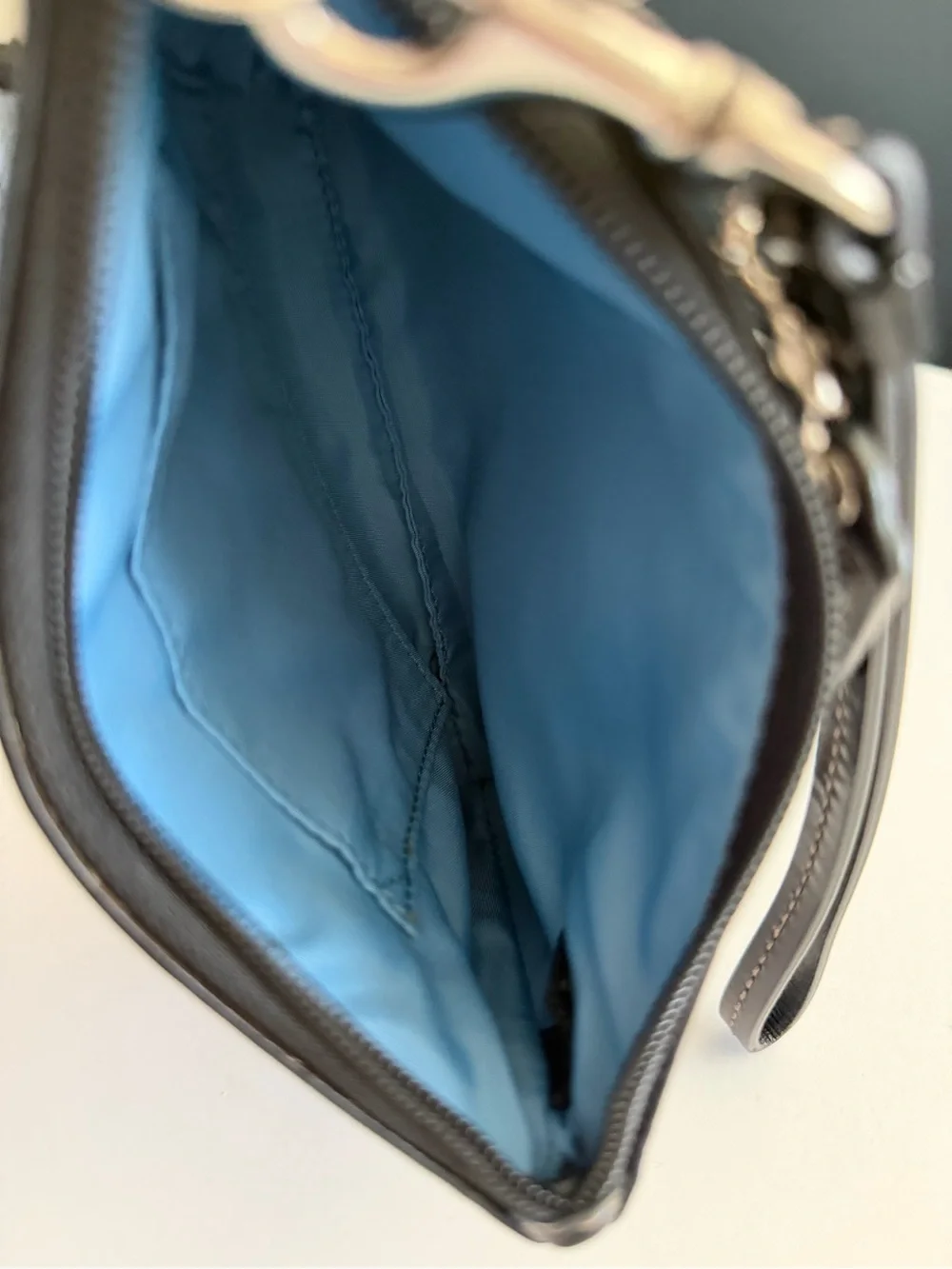Coach Black Patent Signature Wristlet